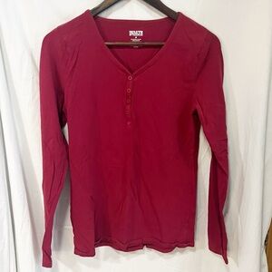 Duluth Trading Co Henley Top Womens Size Medium Long Sleeve Solis Basic Cotton